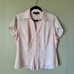 Jones New York Light Pink Button-Up Blouse